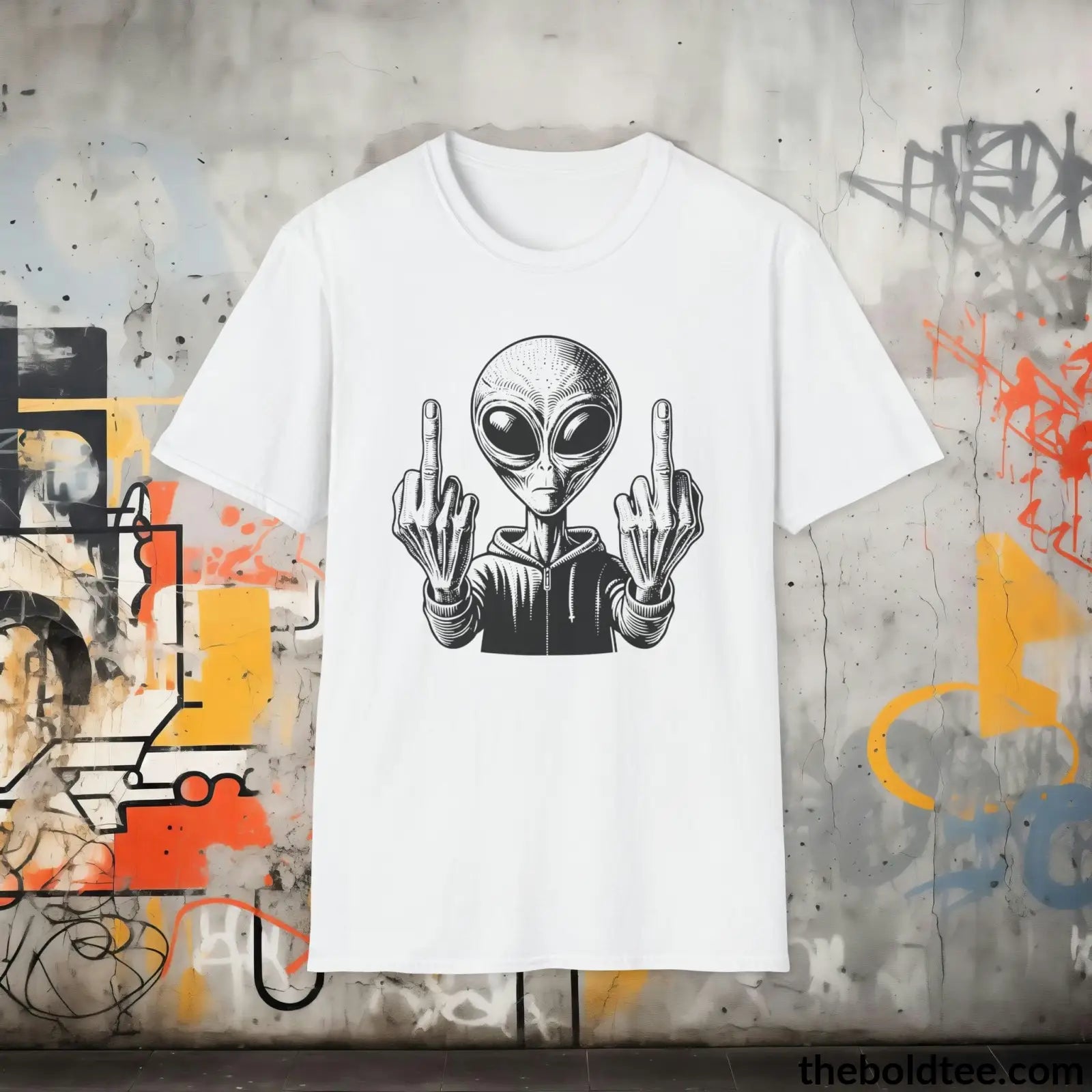 T-Shirt White / S Sassy Alien Attitude T-Shirt: Soft, Casual, and Unapologetically Alien - Edgy Cotton Crewneck - Cheeky Humor to Your Wardrobe in 8 Colors