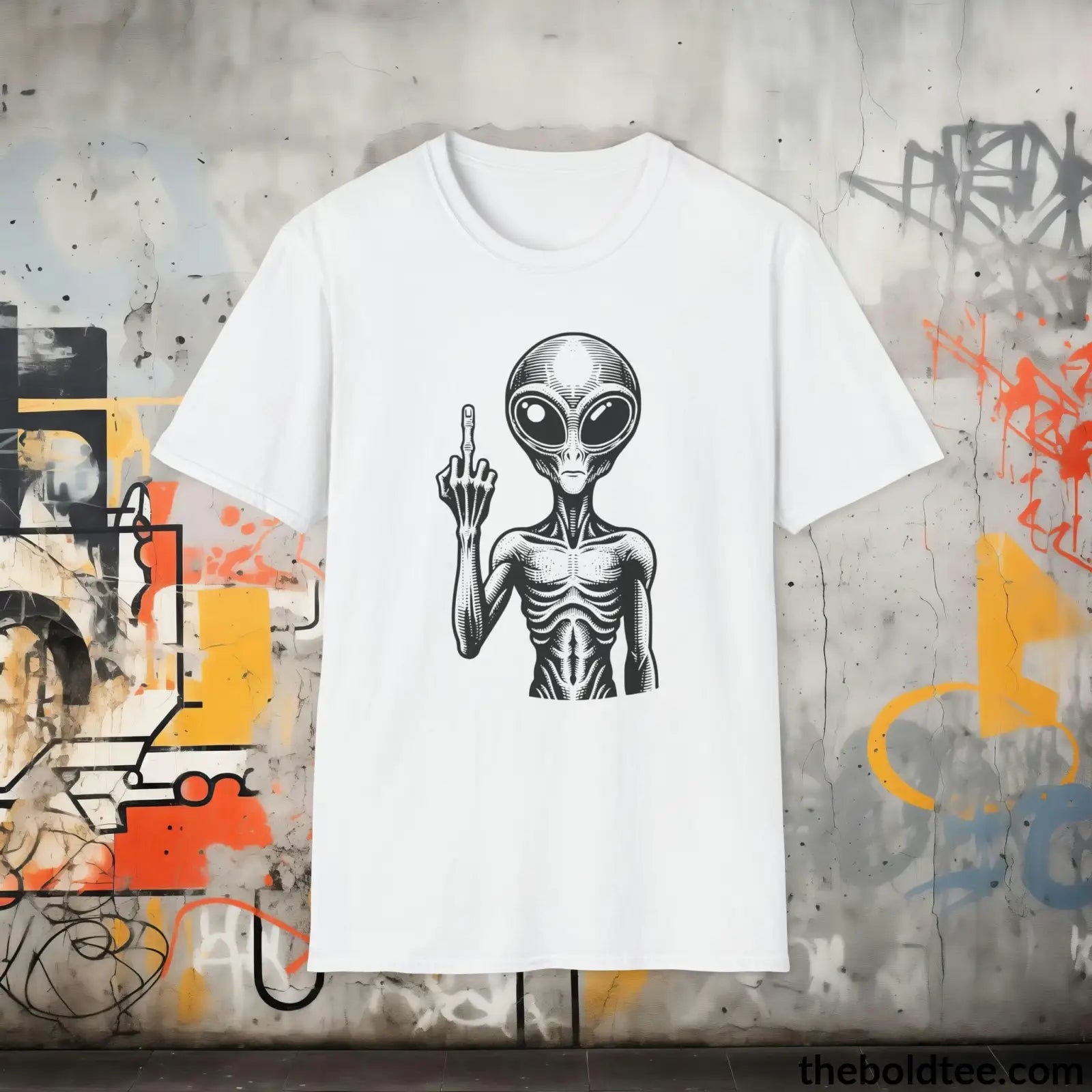 T-Shirt White / S Sassy Alien Attitude T-Shirt: Soft, Casual, and Unapologetically Alien - Edgy Cotton Crewneck - Cheeky Humor to Your Wardrobe in 8 Colors