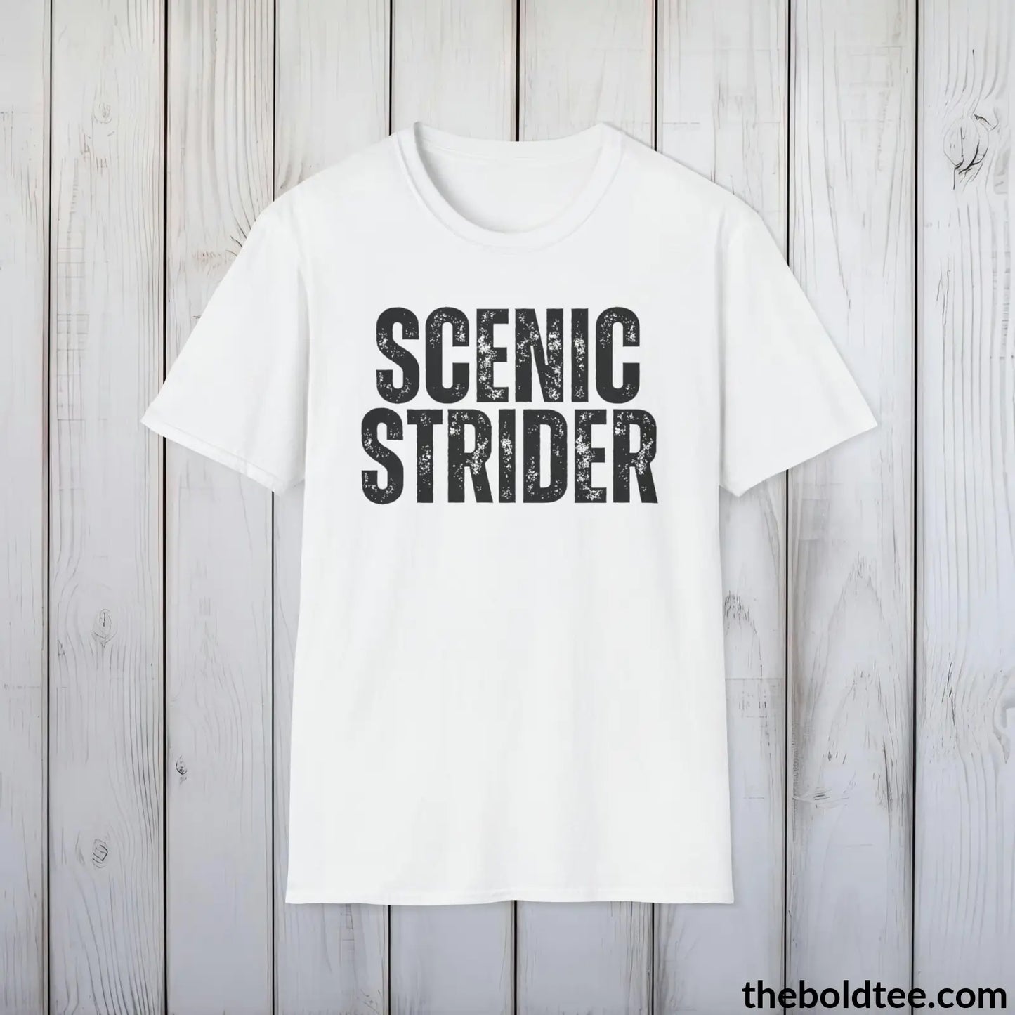 T-Shirt White / S SCENIC STRIDER Hiking Tee - Sustainable & Soft Cotton Crewneck Unisex T-Shirt - 8 Trendy Colors