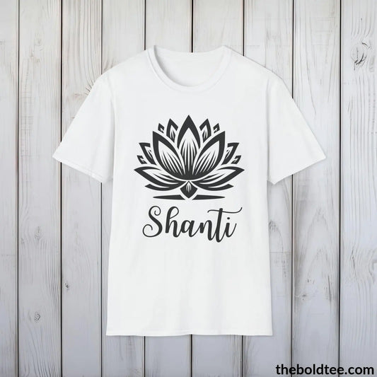 T-Shirt White / S Shanti Yoga Tee - Sustainable & Soft Cotton Crewneck Unisex T-Shirt - 9 Bold Colors