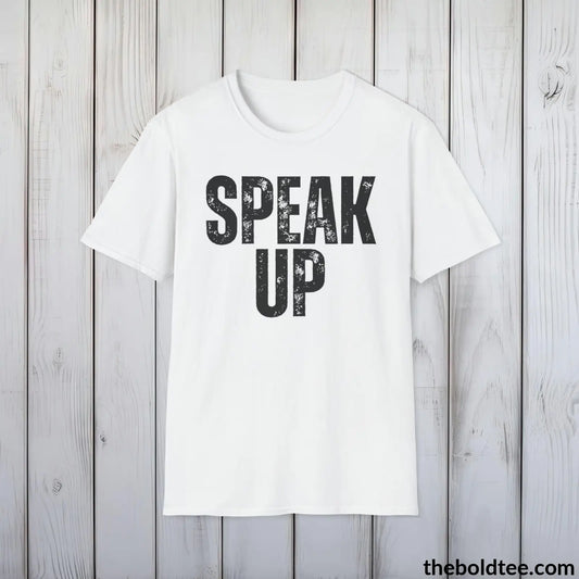 T-Shirt White / S SPEAK UP Mental Health Awareness Tee - Soft Cotton Crewneck Unisex T-Shirt - 8 Trendy Colors