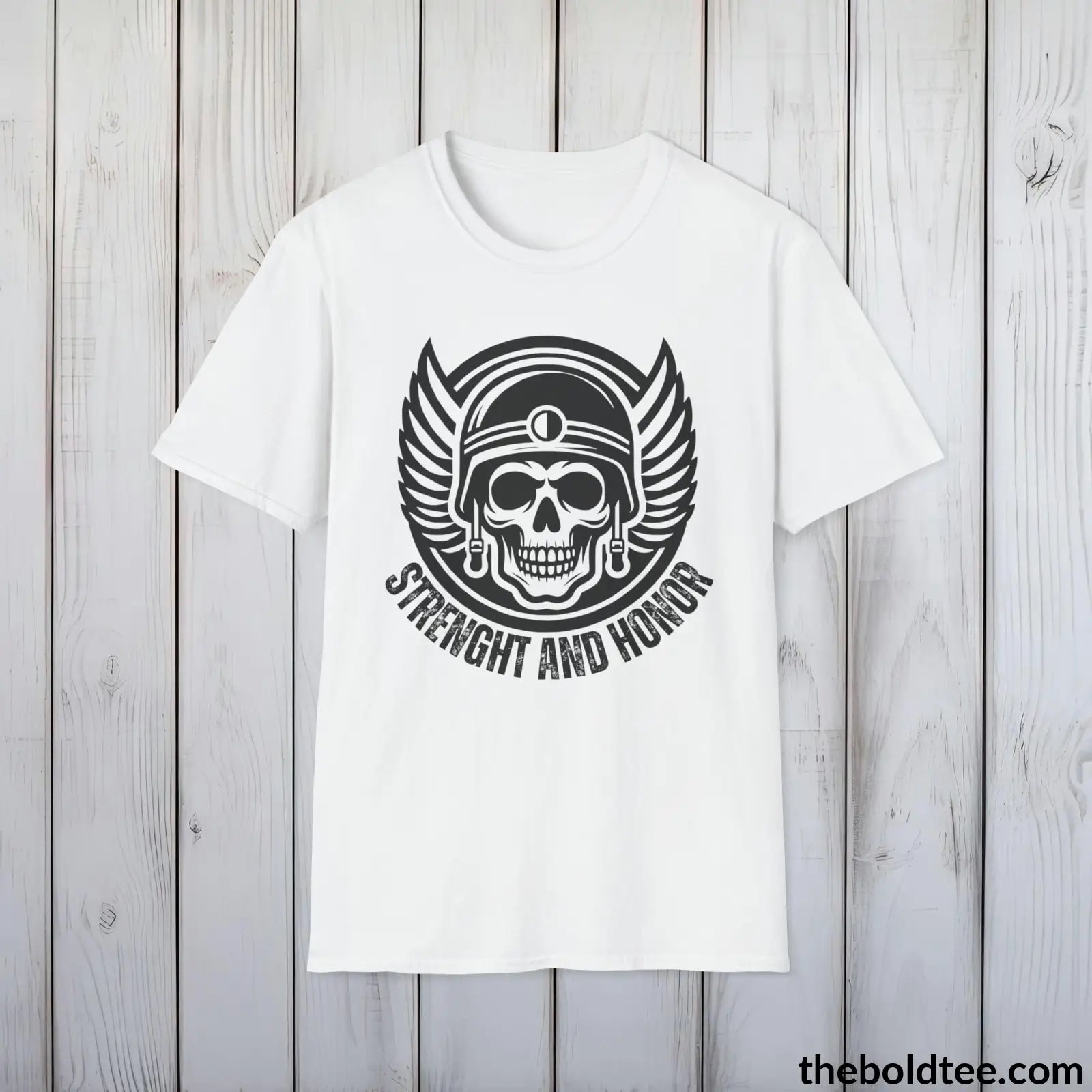 T-Shirt White / S STRENGHT AND HONOR Military Tee - Strong & Versatile Cotton Crewneck T-Shirt - 9 Bold Colors