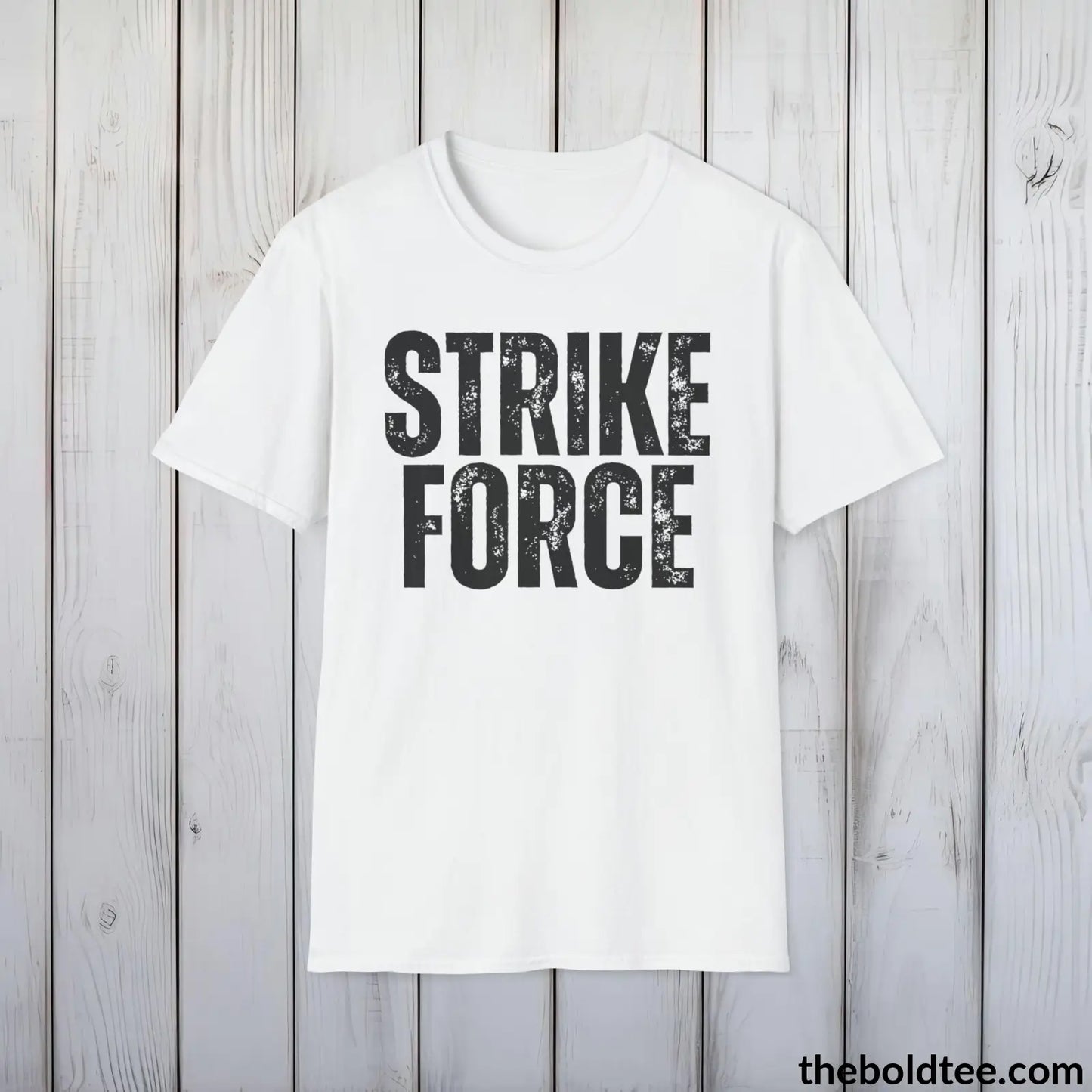 T-Shirt White / S STRIKE FORCE Military Tee - Strong & Versatile Cotton Crewneck T-Shirt - 9 Bold Colors