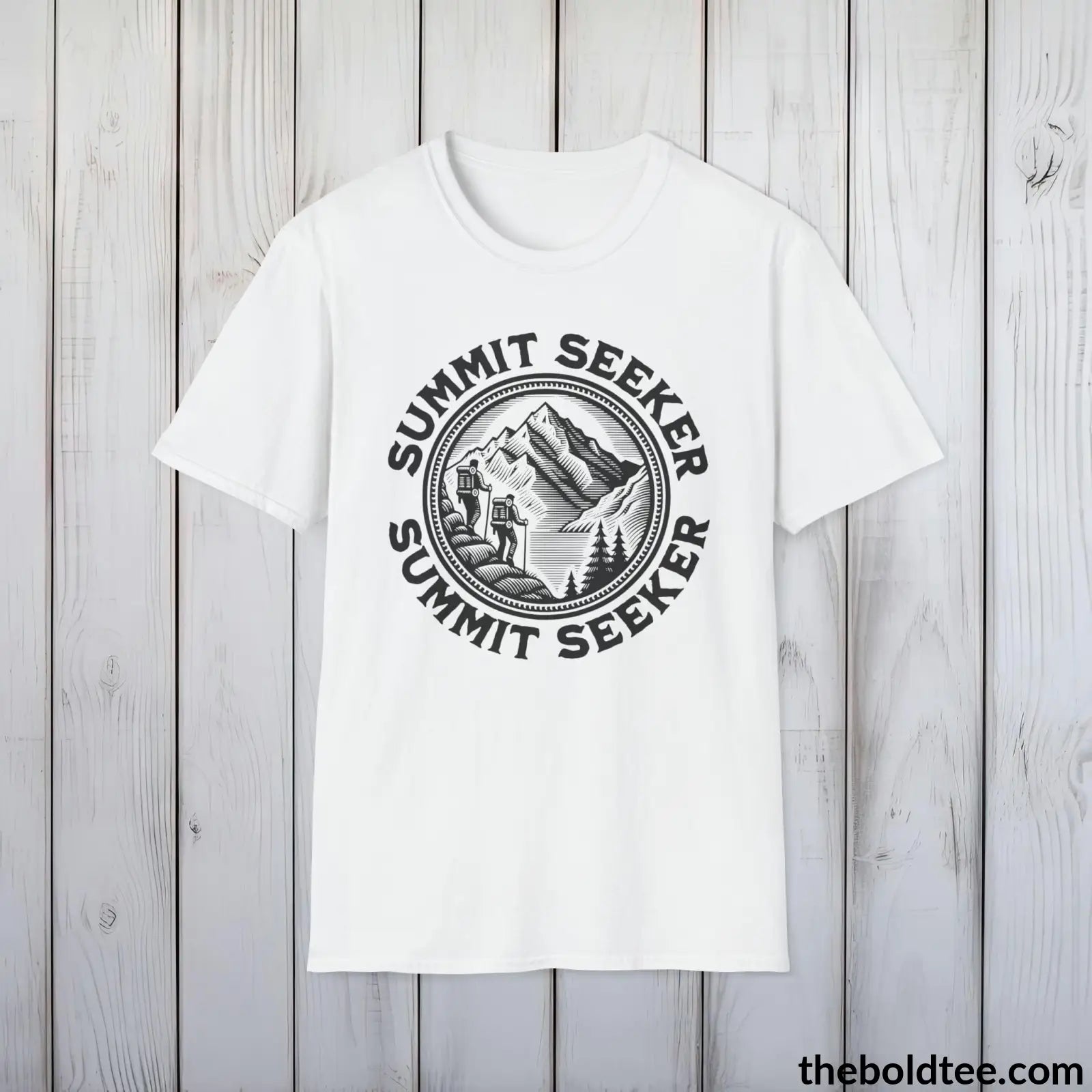 T-Shirt White / S SUMMIT SEEKER Hiking Tee - Sustainable & Soft Cotton Crewneck Unisex T-Shirt - 8 Trendy Colors