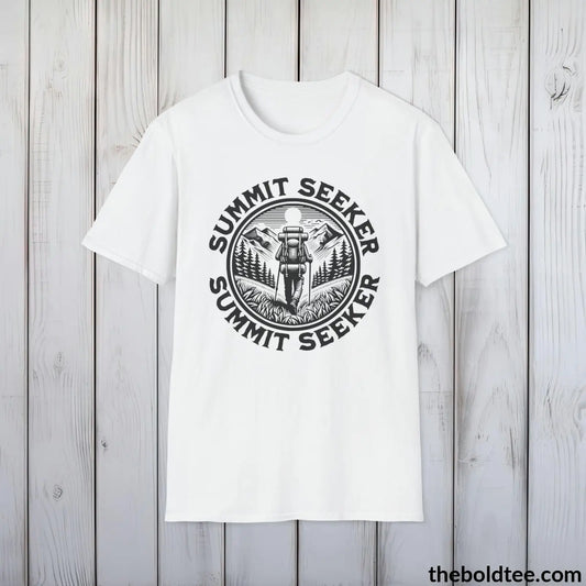 T-Shirt White / S SUMMIT SEEKER Hiking Tee - Sustainable & Soft Cotton Crewneck Unisex T-Shirt - 8 Trendy Colors