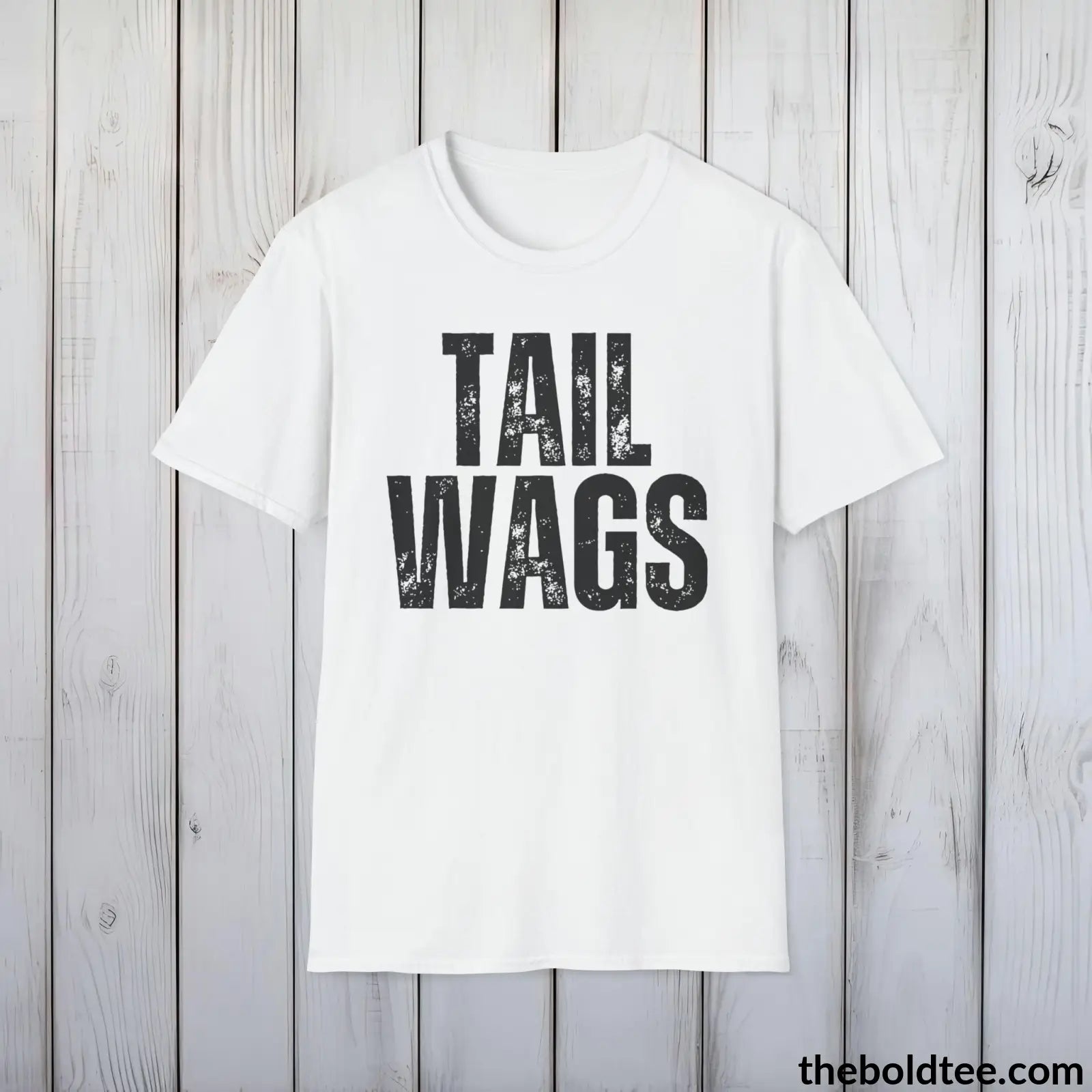 T-Shirt White / S TAIL WAGS Tee - Sustainable & Soft Cotton Crewneck Unisex T-Shirt - 9 Bold Colors