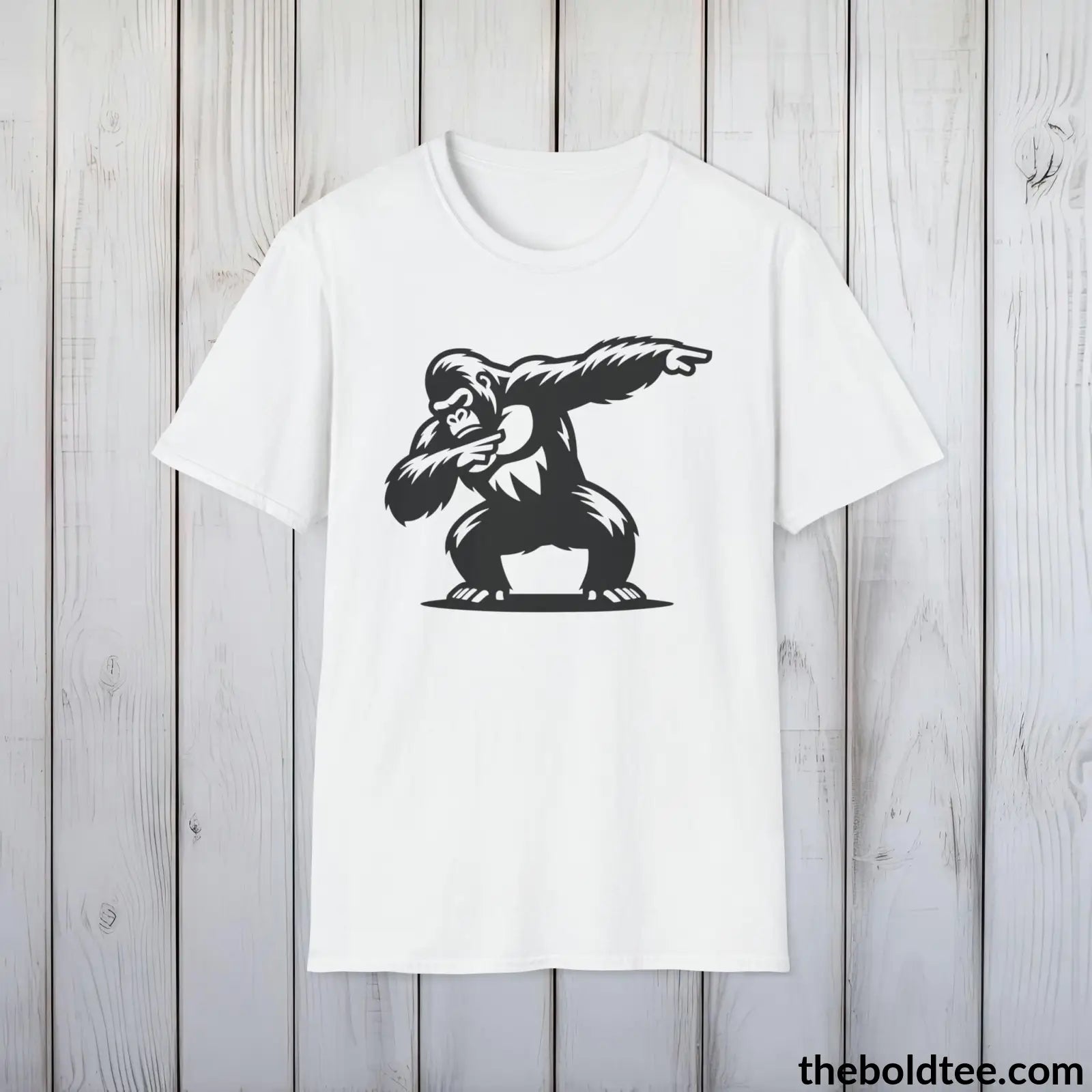 T-Shirt White / S The Bold Gorilla Dap Tee - Casual, Sustainable & Soft Cotton Crewneck Unisex T-Shirt - in 9 Bold Colors