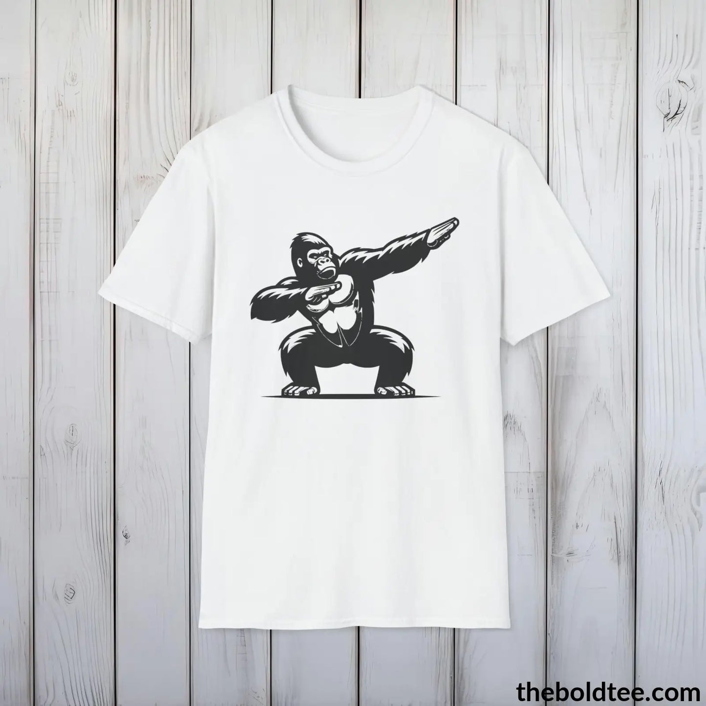 T-Shirt White / S The Bold Gorilla Dap Tee - Casual, Sustainable & Soft Cotton Crewneck Unisex T-Shirt - in 9 Bold Colors