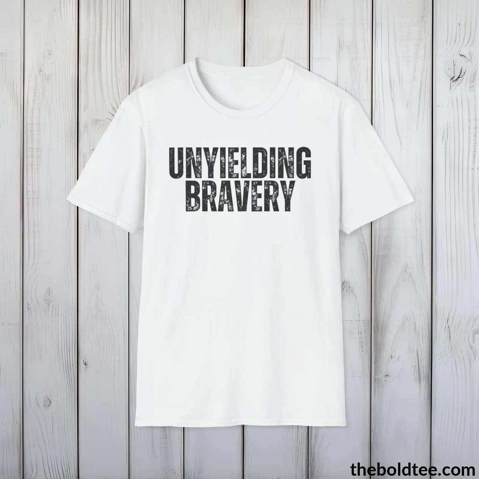 T-Shirt White / S UNYIELDING BRAVERY Military Tee - Strong & Versatile Cotton Crewneck T-Shirt - 9 Bold Colors