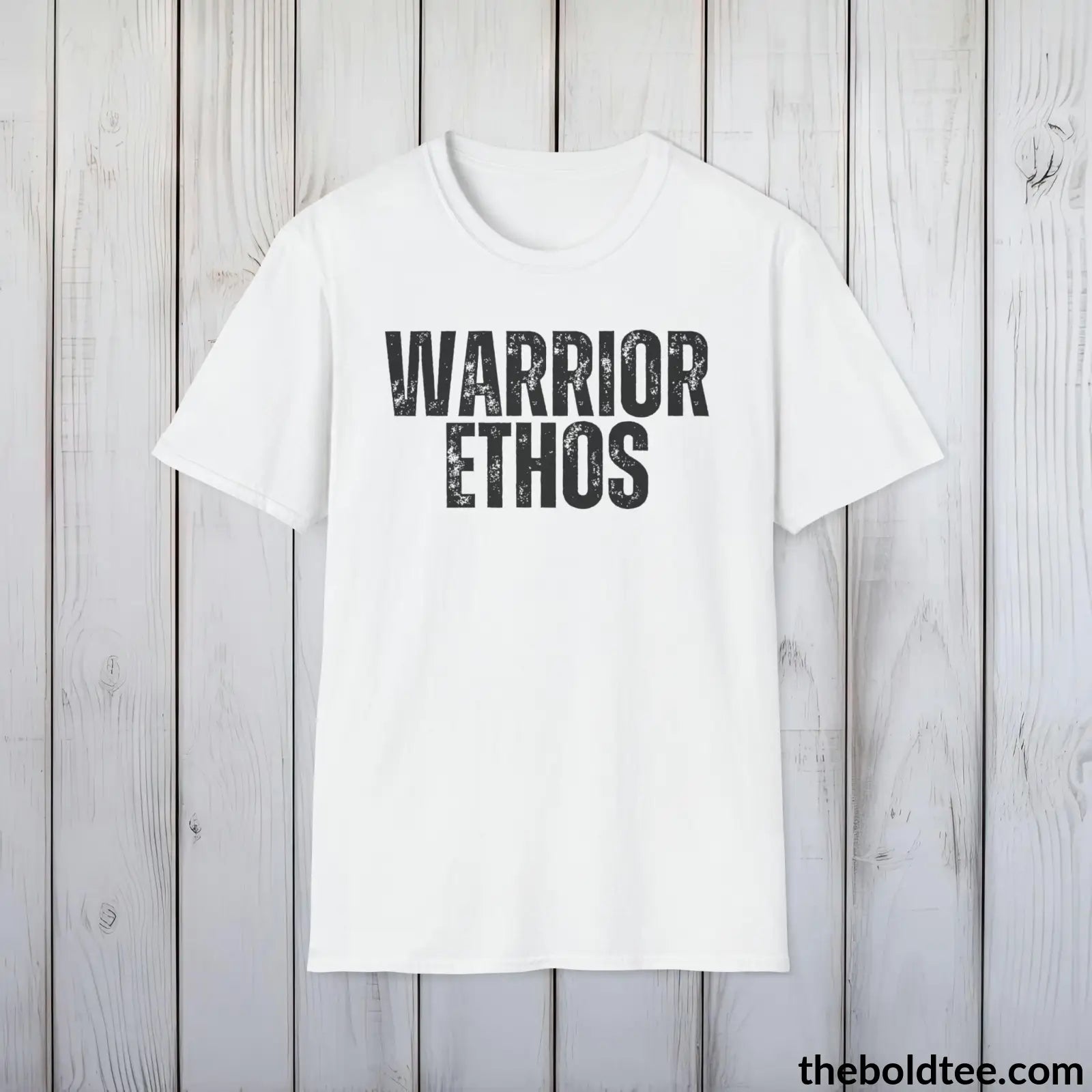 T-Shirt White / S WARRIOR ETHOS Military Tee - Strong & Versatile Cotton Crewneck T-Shirt - 9 Bold Colors