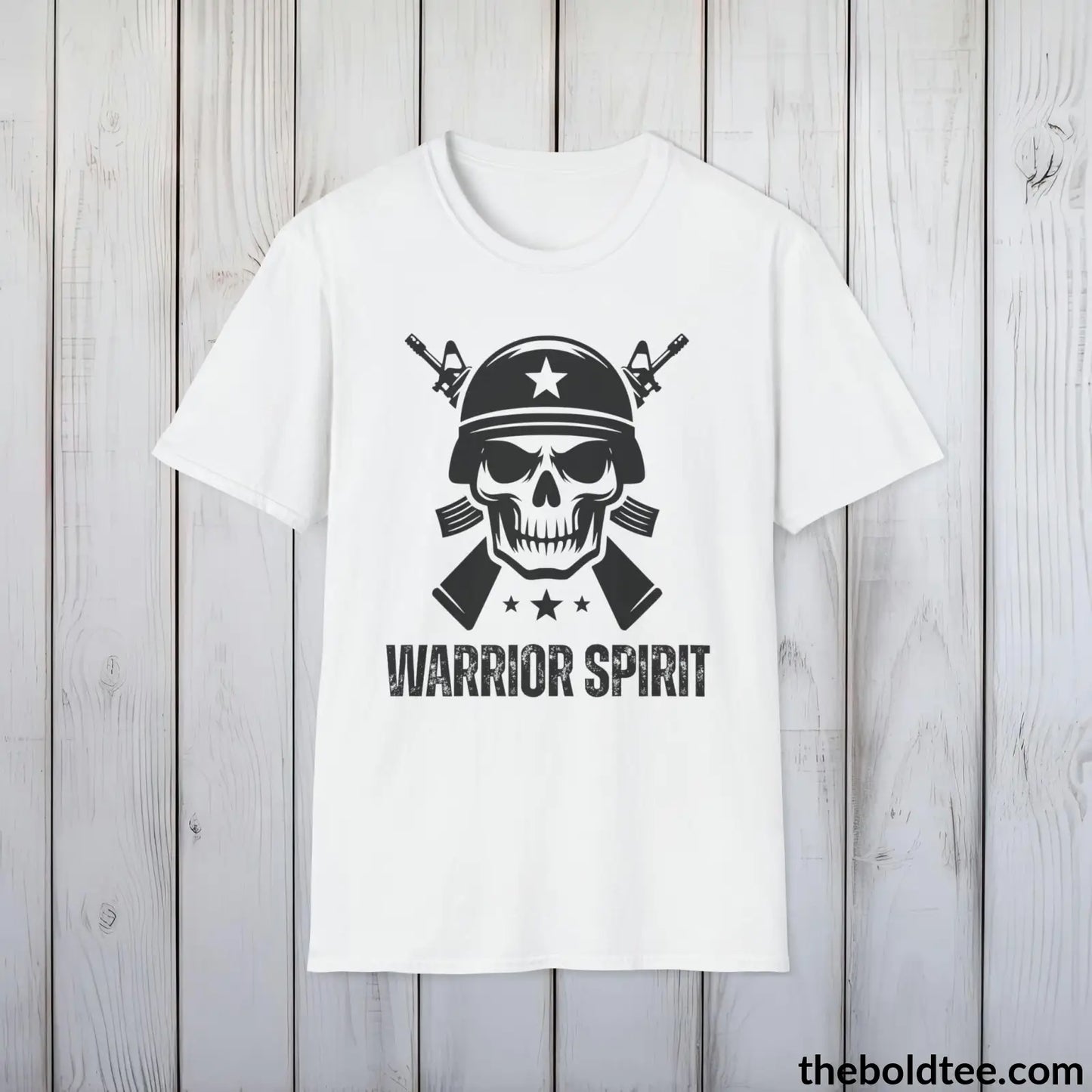 T-Shirt White / S WARRIOR SPIRIT Military Tee - Strong & Versatile Cotton Crewneck T-Shirt - 9 Bold Colors