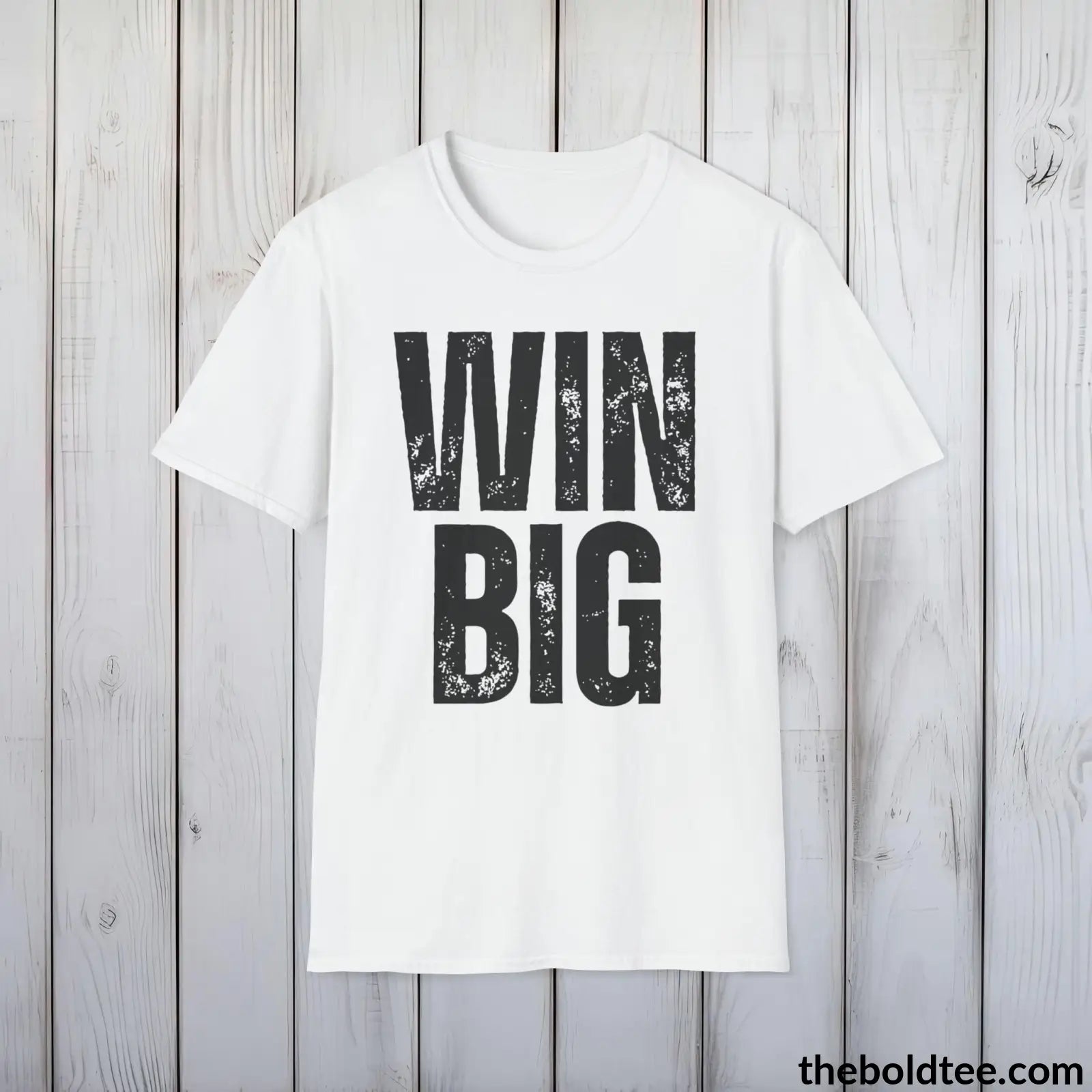 T-Shirt White / S WIN BIG Basketball Tee - Sustainable & Soft Cotton Crewneck Unisex T-Shirt - 9 Bold Colors