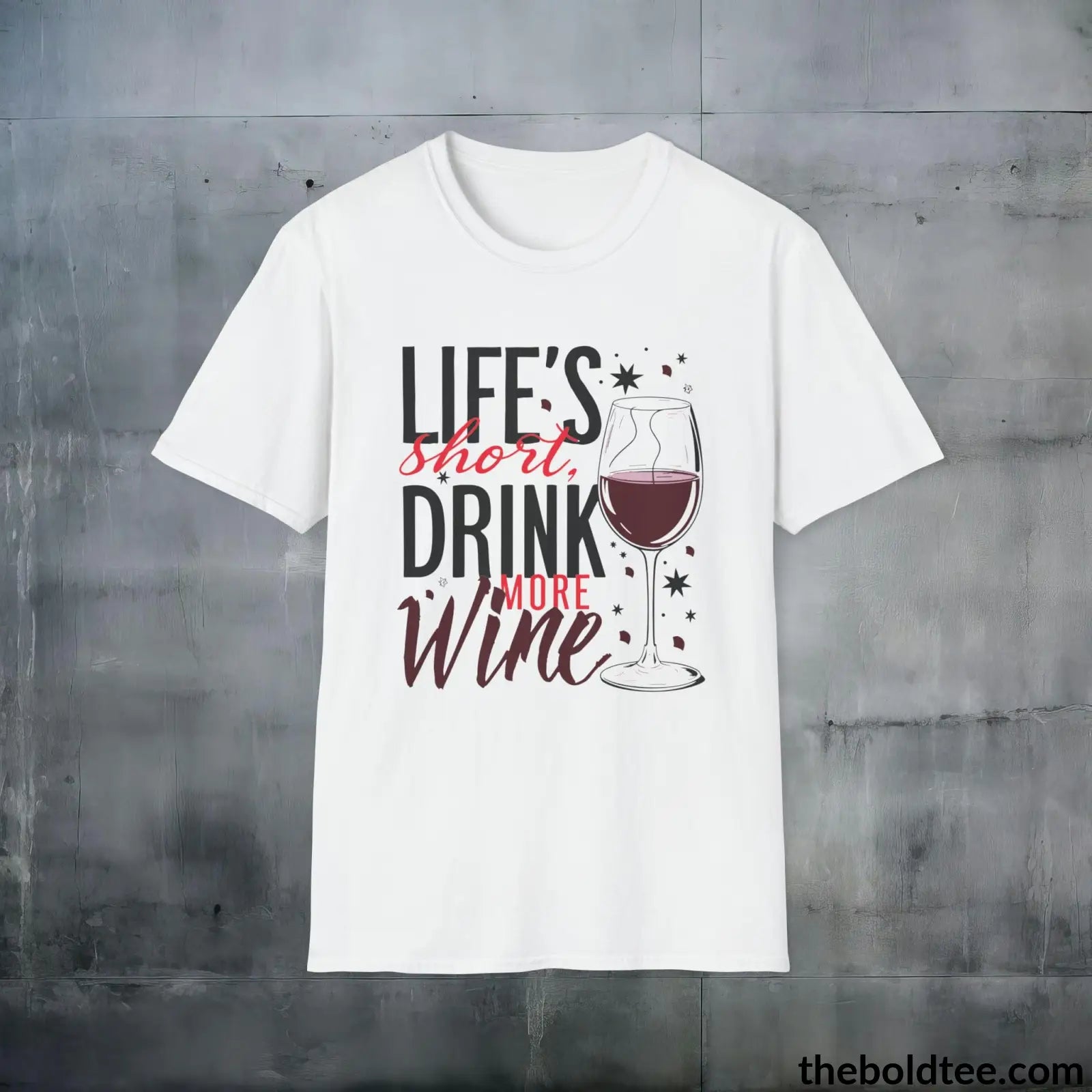 T-Shirt White / S Wine Lover's Delight T-Shirt - Wine Enthusiast's Softstyle Shirt - Perfect Gift for Cool Friends - 100% Ring-Spun Cotton - 3 Colors