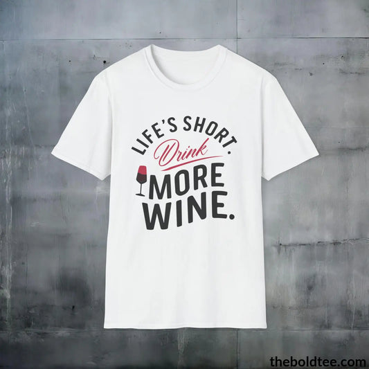 T-Shirt White / S Wine Lover's Delight T-Shirt - Wine Enthusiast's Softstyle Shirt - Perfect Gift for Cool Friends - 100% Ring-Spun Cotton - 3 Colors