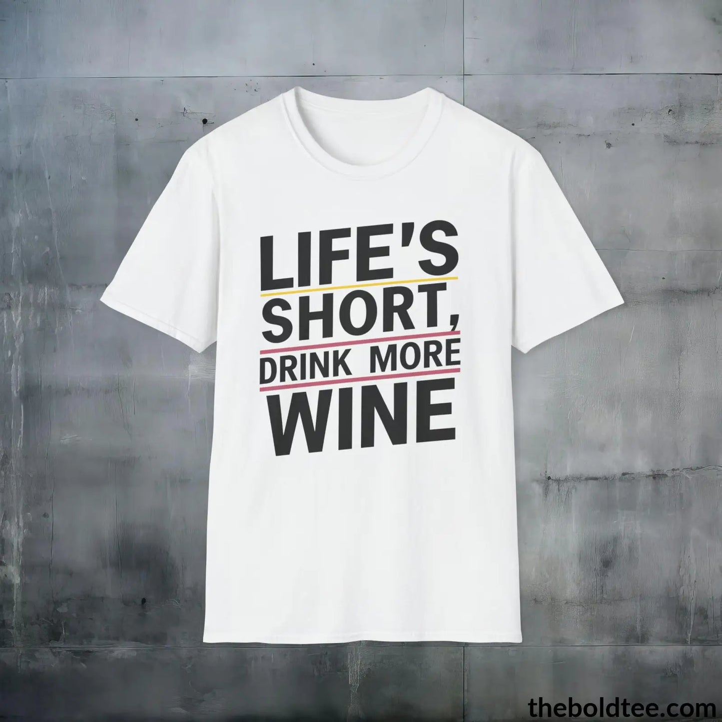 T-Shirt White / S Wine Lover's Delight T-Shirt - Wine Enthusiast's Softstyle Shirt - Perfect Gift for Cool Friends - 100% Ring-Spun Cotton - 3 Colors