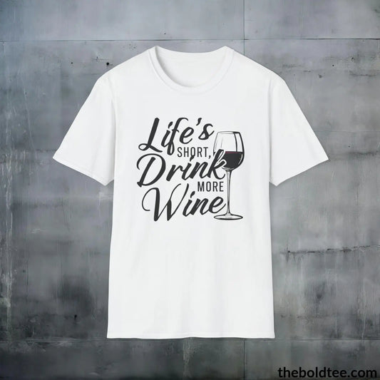 T-Shirt White / S Wine Lover's Delight T-Shirt - Wine Enthusiast's Softstyle Shirt - Perfect Gift for Cool Friends - 100% Ring-Spun Cotton - 3 Colors