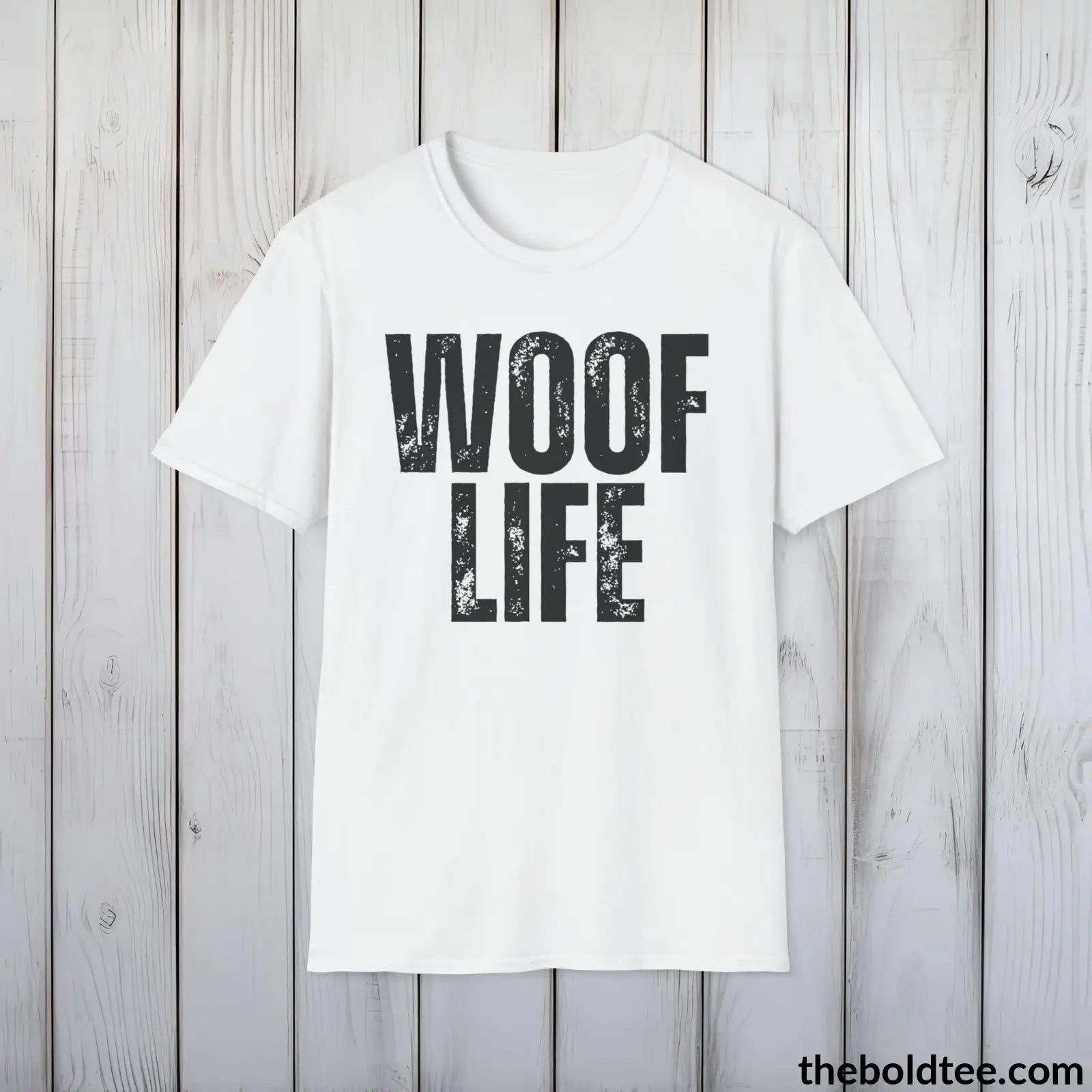 T-Shirt White / S WOOF LIFE Tee - Sustainable & Soft Cotton Crewneck Unisex T-Shirt - 9 Bold Colors