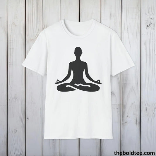 T-Shirt White / S Yoga Tee - Sustainable & Soft Cotton Crewneck Unisex T-Shirt - 9 Bold Colors