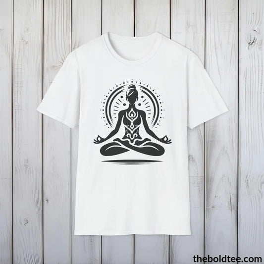 T-Shirt White / S Yoga Tee - Sustainable & Soft Cotton Crewneck Unisex T-Shirt - 9 Bold Colors