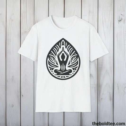 T-Shirt White / S Yoga Tee - Sustainable & Soft Cotton Crewneck Unisex T-Shirt - 9 Bold Colors