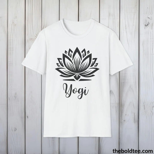 T-Shirt White / S Yogi Tee - Sustainable & Soft Cotton Crewneck Unisex T-Shirt - 9 Bold Colors