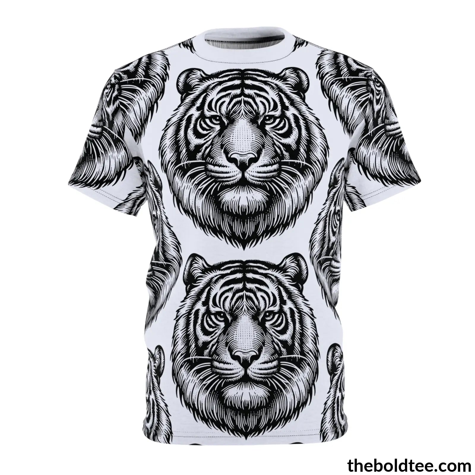 The Tiger Tee - Premium All Over Print Crewneck Black Stitching / 6 Oz. S Prints