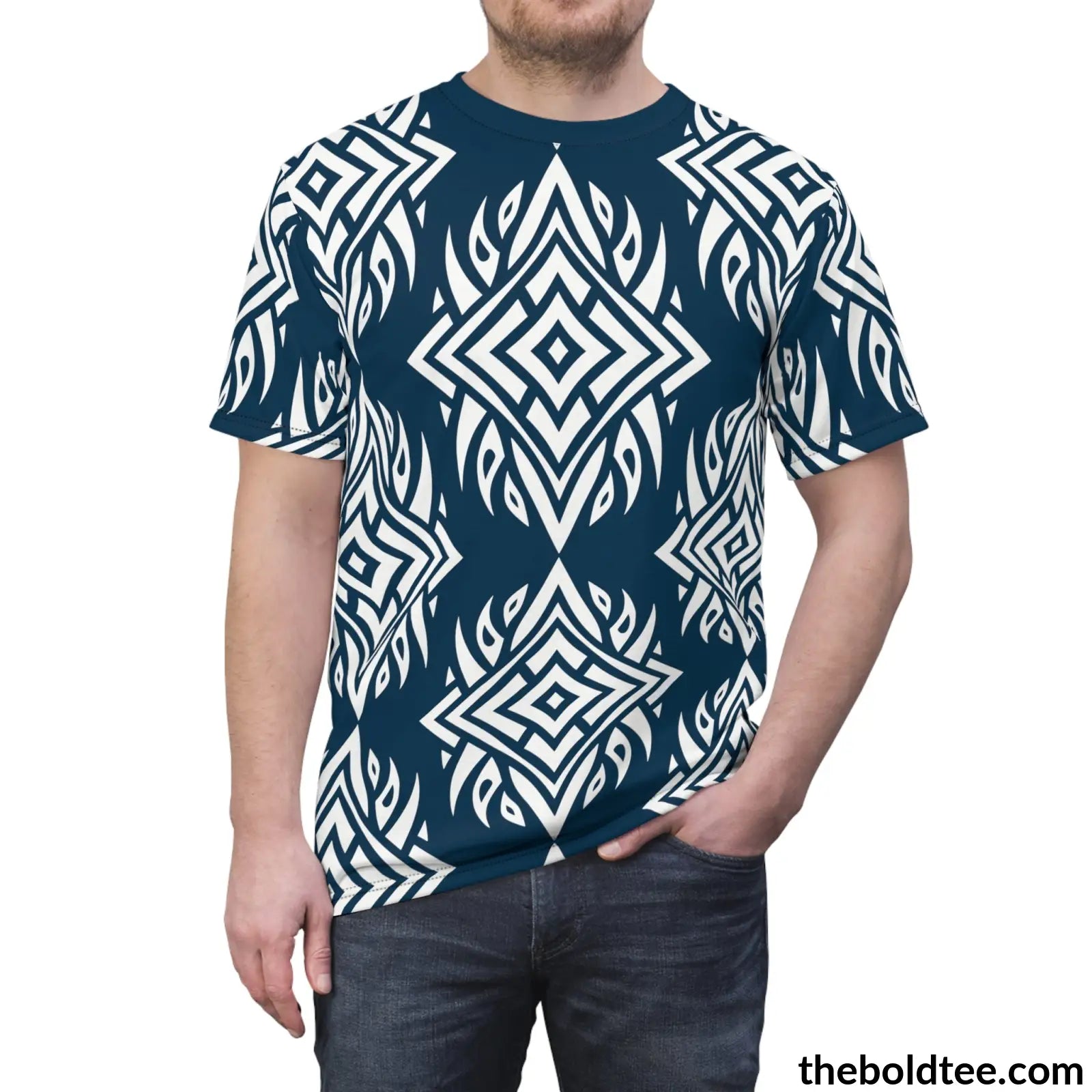 Tribal Pattern Tee - Premium All Over Print Crewneck Prints