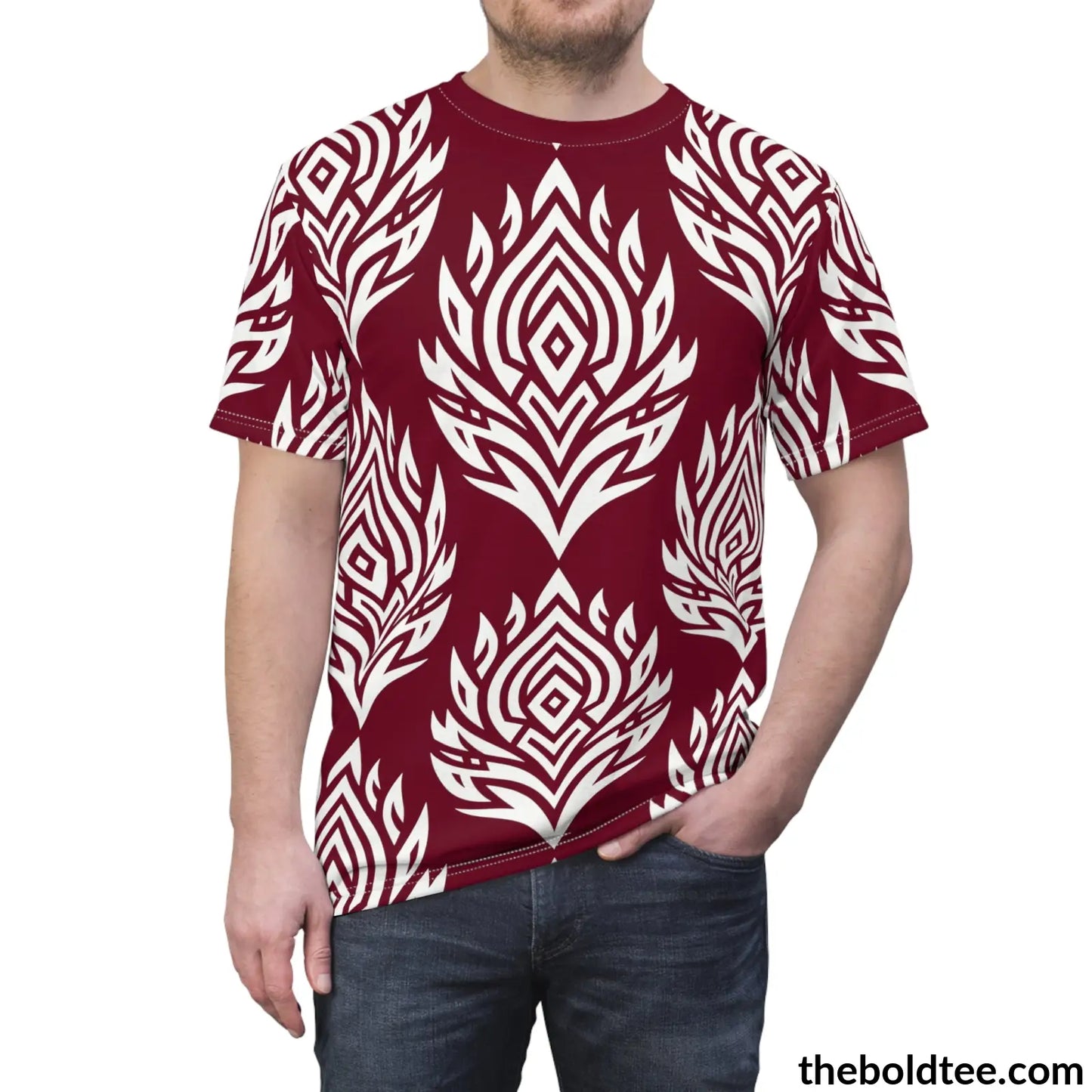 Tribal Pattern Tee - Premium All Over Print Crewneck Prints