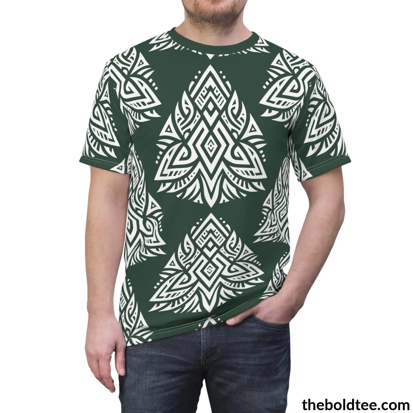 Tribal Pattern Tee - Premium All Over Print Crewneck Prints