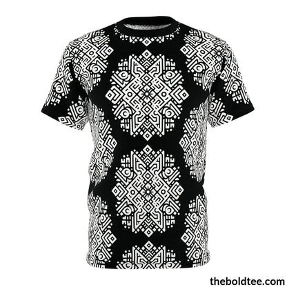 Tribal Pattern Tee - Premium All Over Print Crewneck Black Stitching / 6 Oz. S Prints