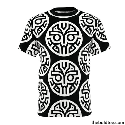 Tribal Pattern Tee - Premium All Over Print Crewneck Black Stitching / 6 Oz. S Prints