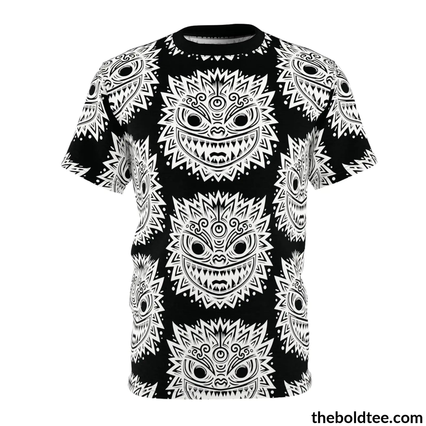 Tribal Pattern Tee - Premium All Over Print Crewneck Black Stitching / 6 Oz. S Prints