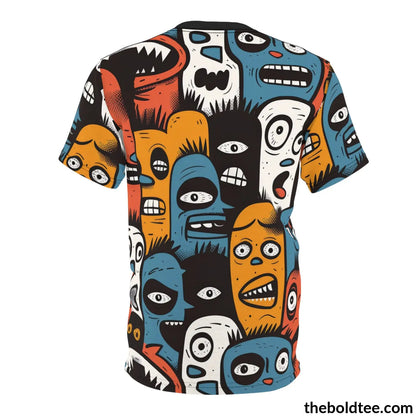 Ugly Faces Tee - Premium All Over Print Crewneck Shirt Prints