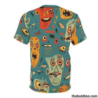 Ugly Faces Tee - Premium All Over Print Crewneck Shirt Prints