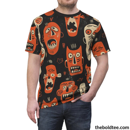 Ugly Faces Tee - Premium All Over Print Crewneck Shirt Prints