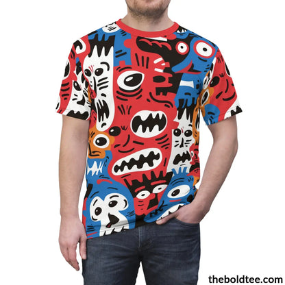 Ugly Faces Tee - Premium All Over Print Crewneck Shirt Prints