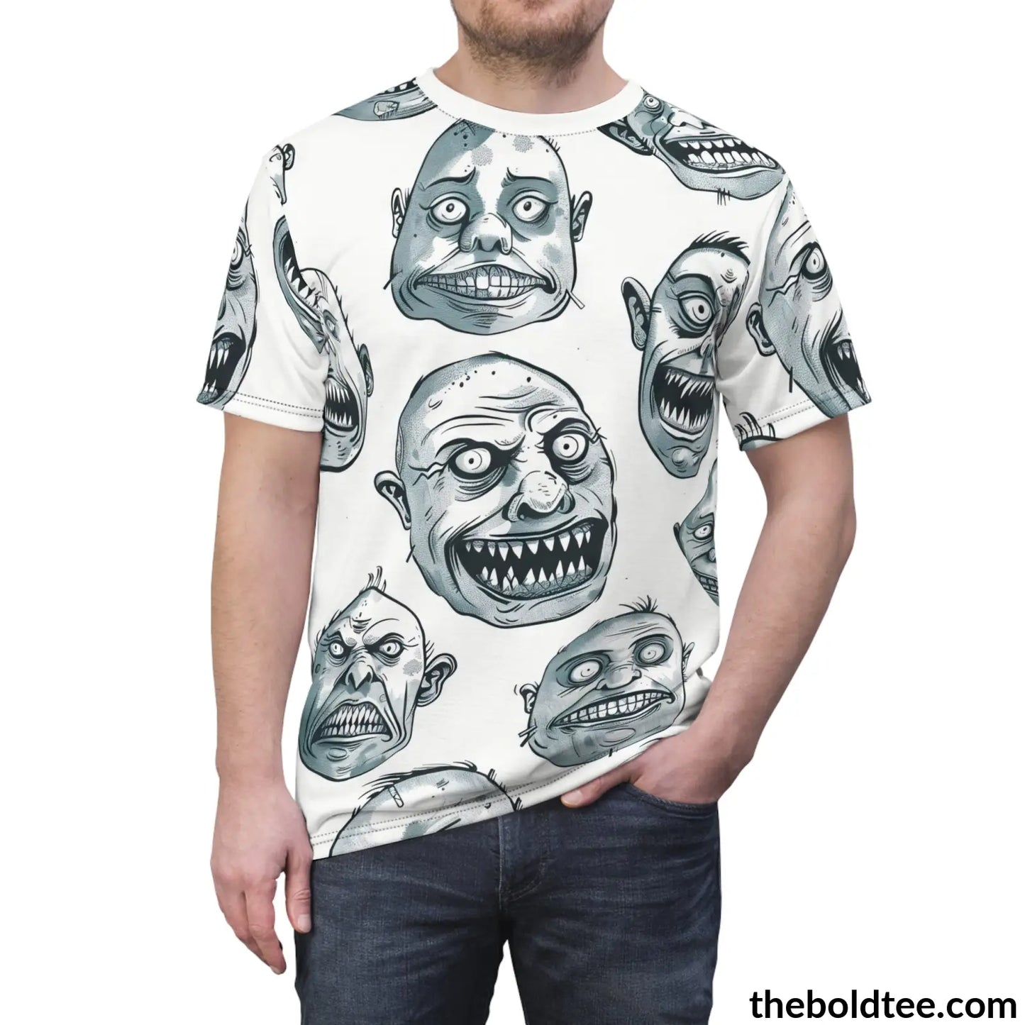 Ugly Faces Tee - Premium All Over Print Crewneck Shirt Prints