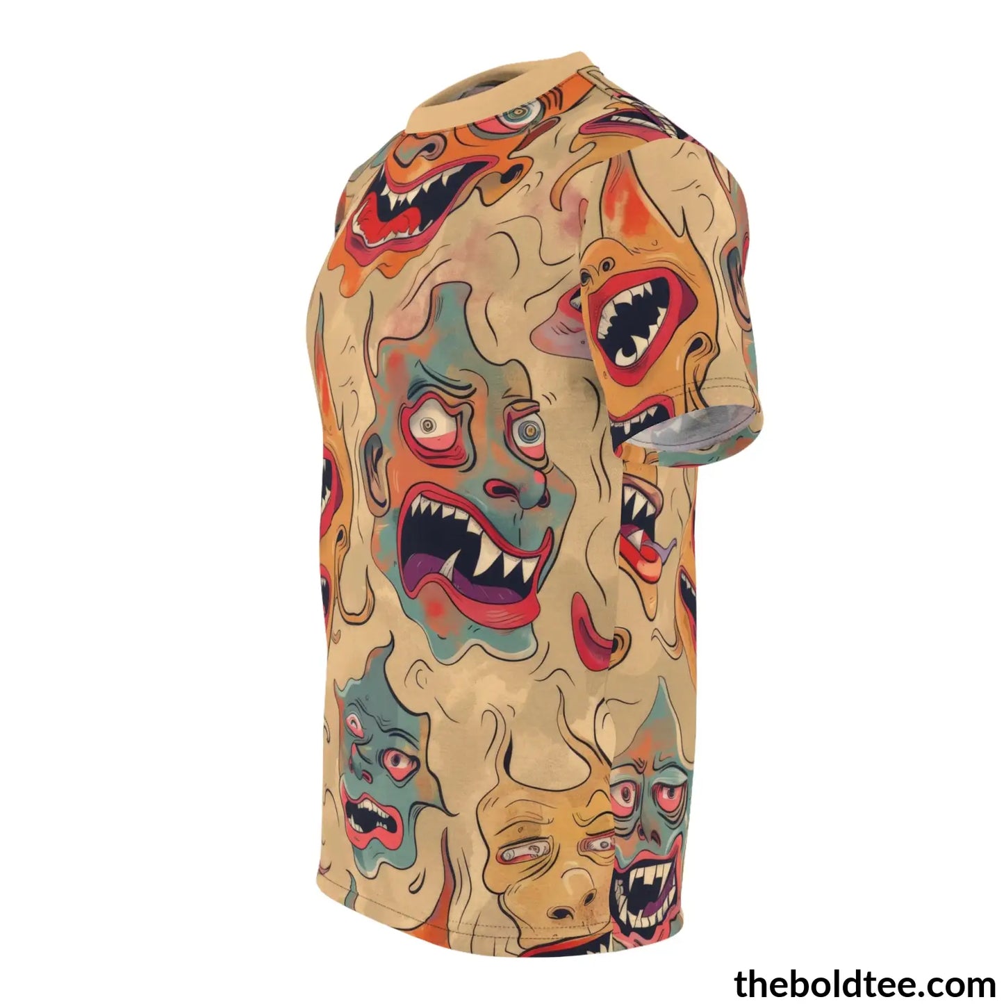 Ugly Faces Tee - Premium All Over Print Crewneck Shirt Prints