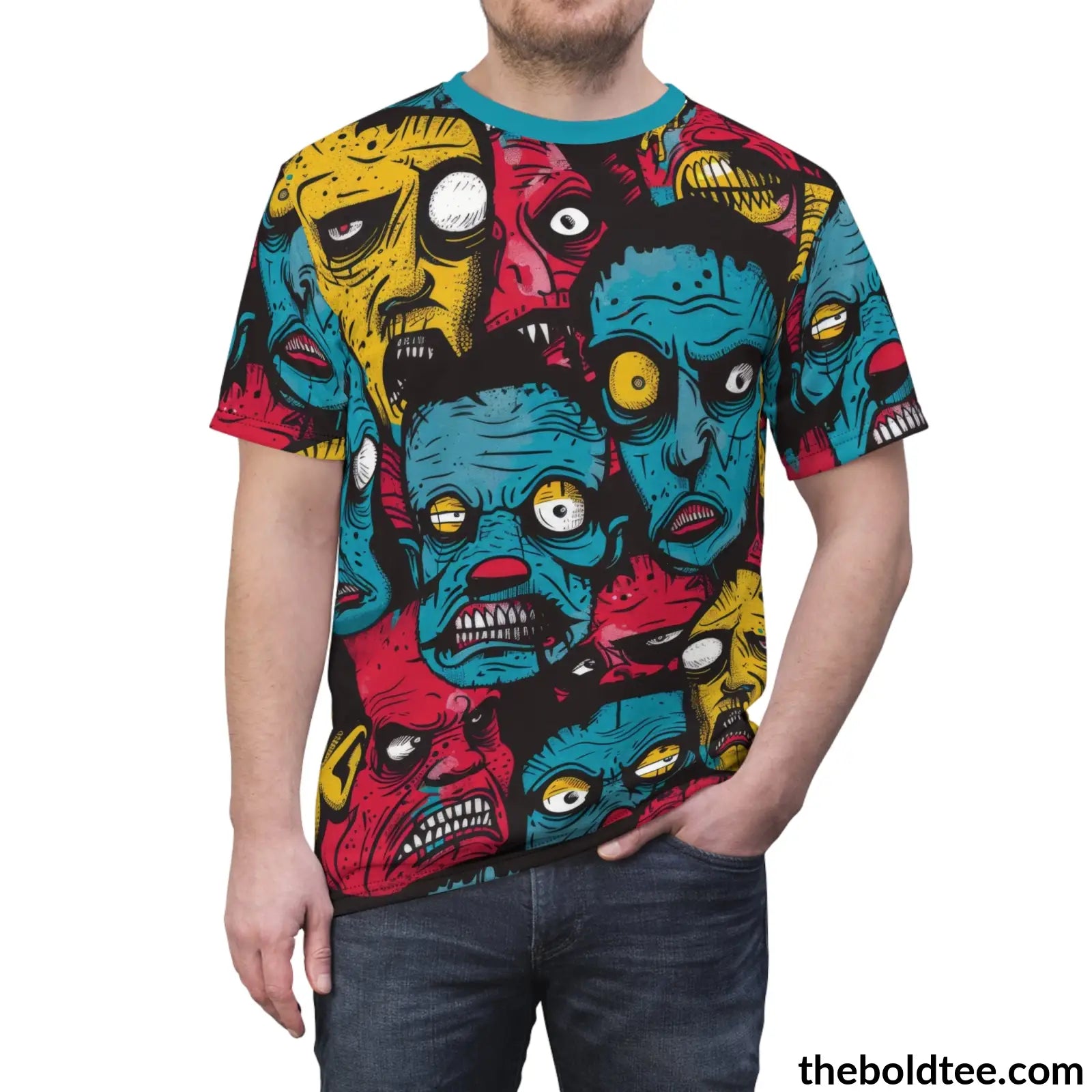 Ugly Faces Tee - Premium All Over Print Crewneck Shirt Prints