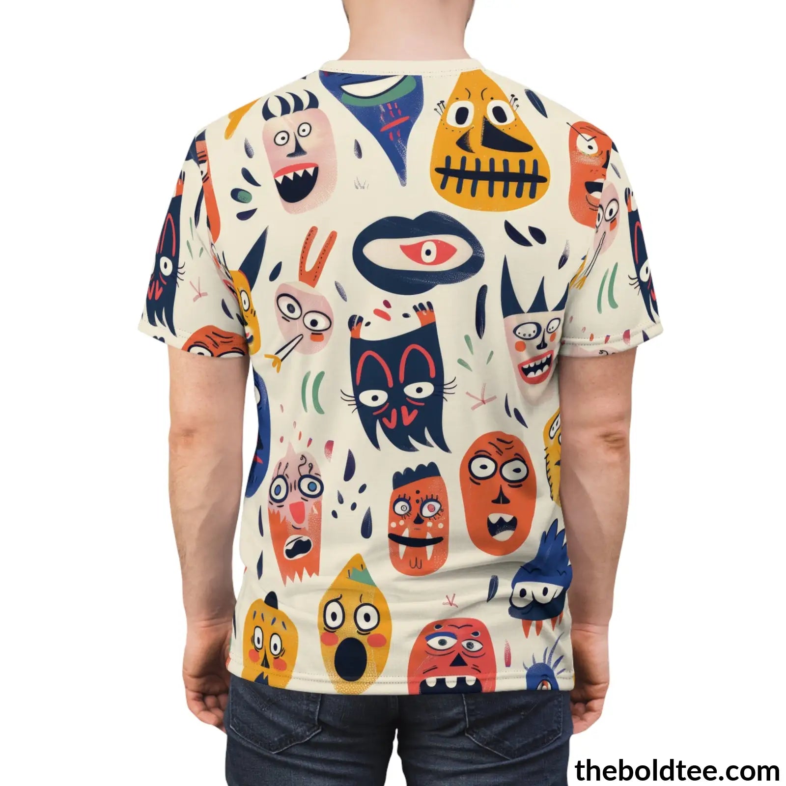 Ugly Faces Tee - Premium All Over Print Crewneck Shirt Prints