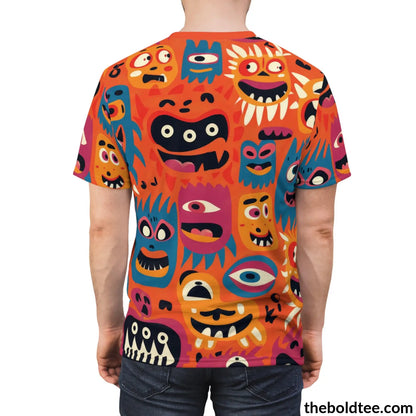 Ugly Faces Tee - Premium All Over Print Crewneck Shirt Prints