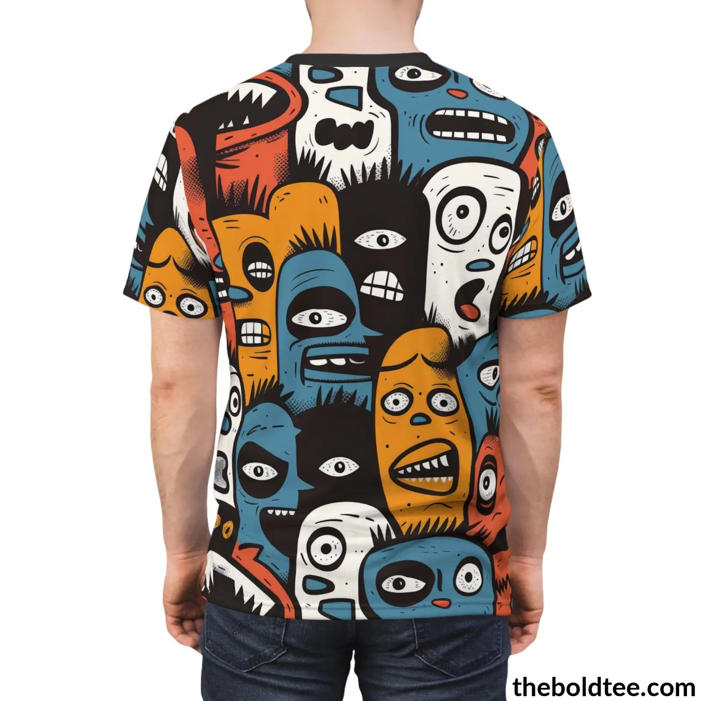 Ugly Faces Tee - Premium All Over Print Crewneck Shirt Prints