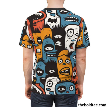 Ugly Faces Tee - Premium All Over Print Crewneck Shirt Prints