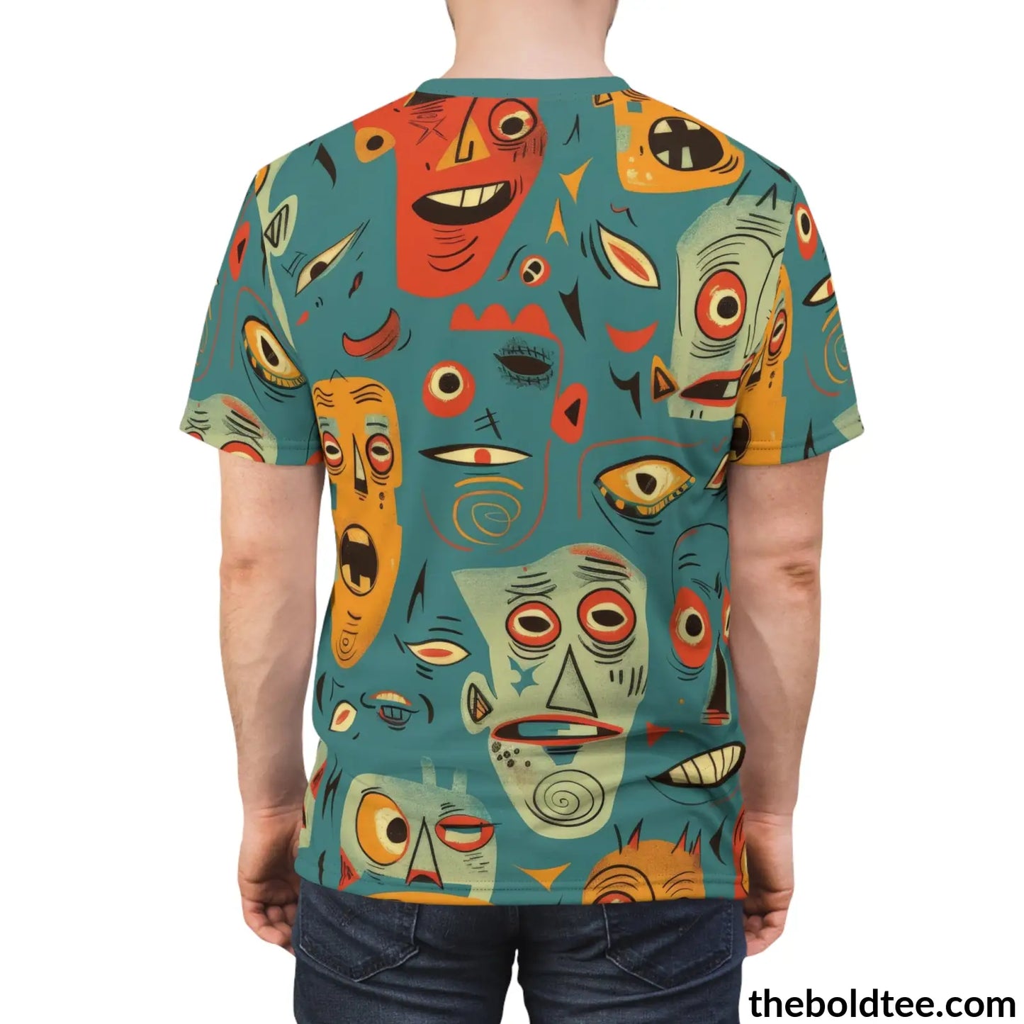 Ugly Faces Tee - Premium All Over Print Crewneck Shirt Prints