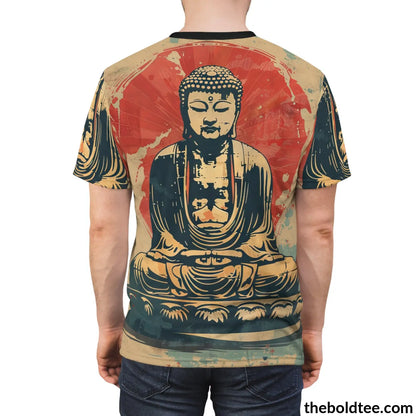 Vintage Buddha Tee - Premium All Over Print Crewneck Shirt Prints