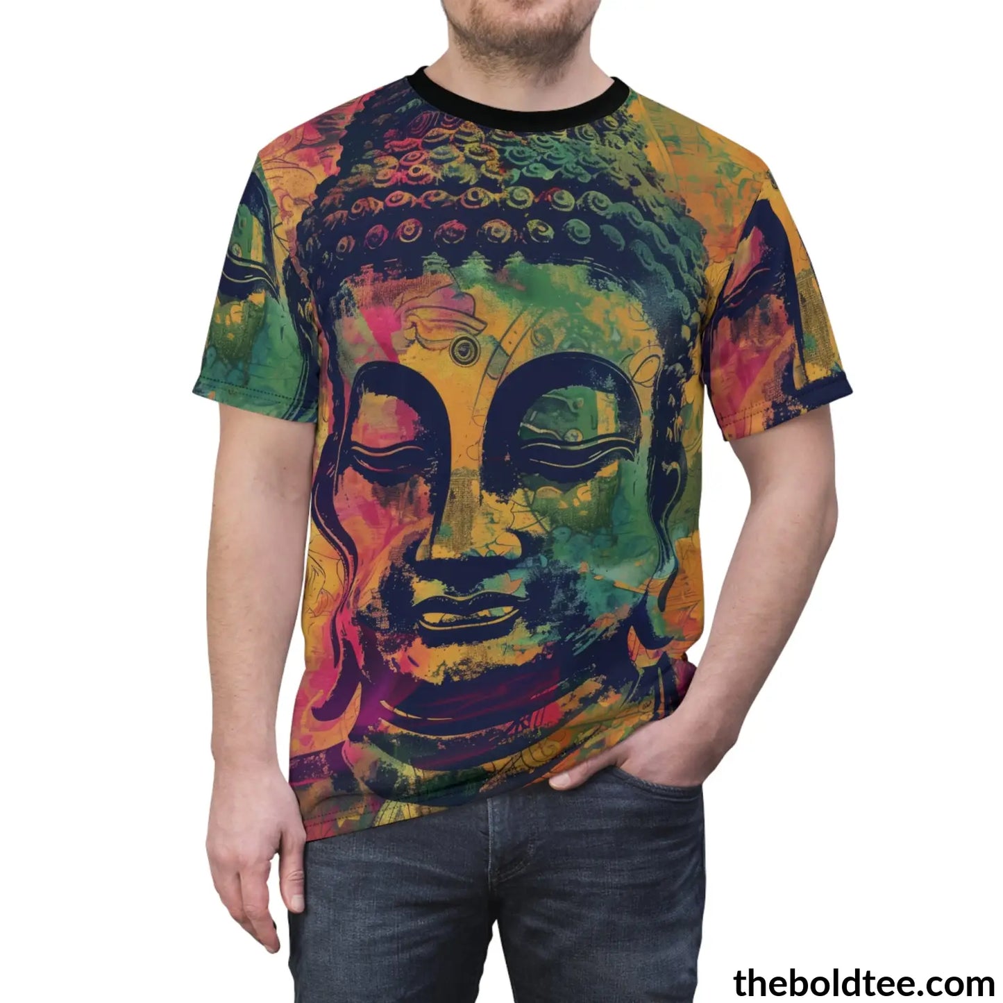 Vintage Buddha Tee - Premium All Over Print Crewneck Shirt Prints