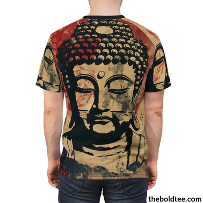 Vintage Buddha Tee - Premium All Over Print Crewneck Shirt Prints