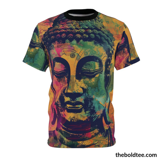 Vintage Buddha Tee - Premium All Over Print Crewneck Shirt Black Stitching / 6 Oz. S Prints