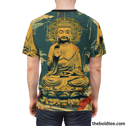 Vintage Buddha Tee - Premium All Over Print Crewneck Shirtt Prints