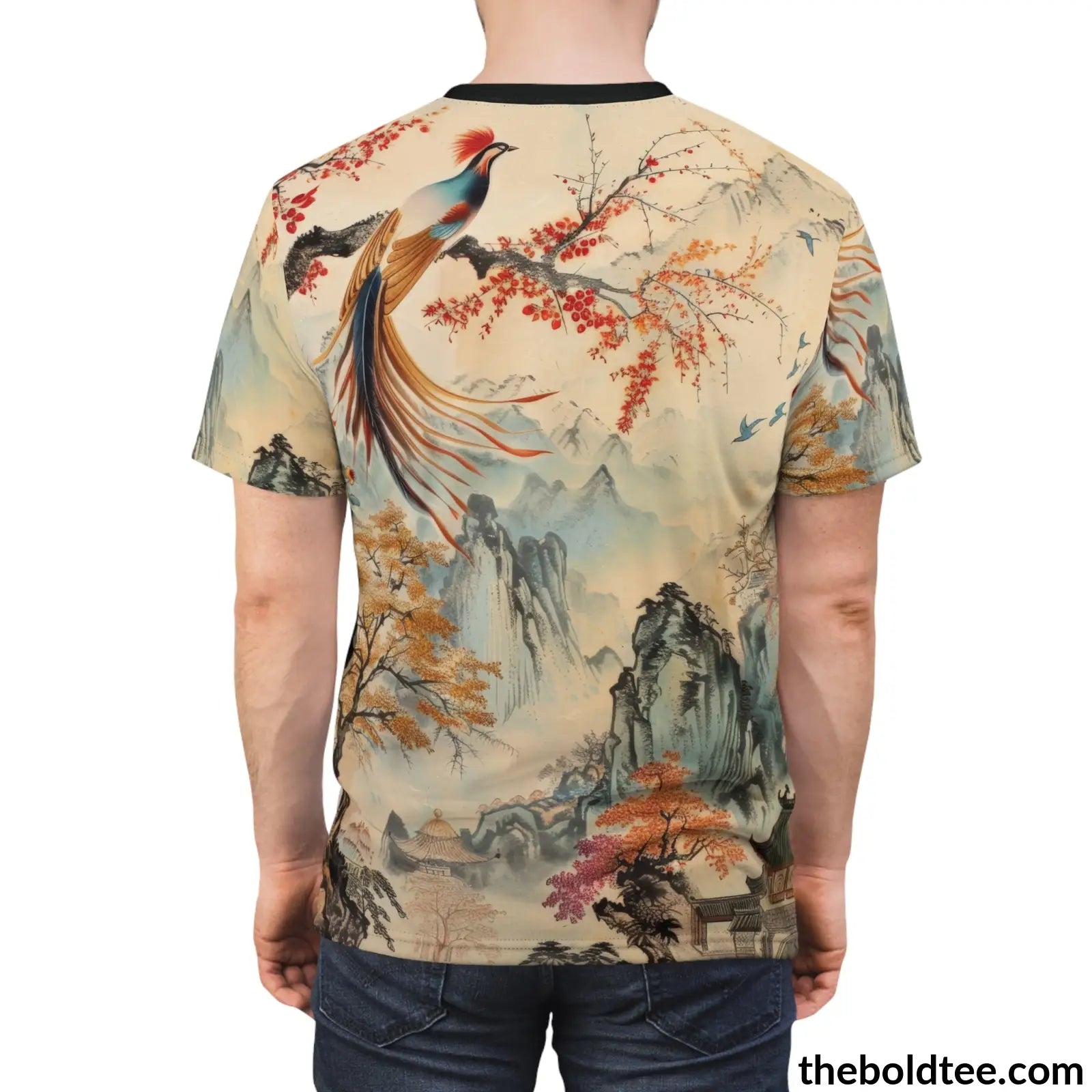 Vintage Chinese Tee - Premium All Over Print Crewneck Shirt Prints